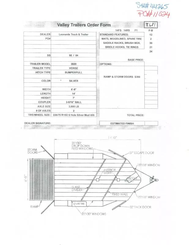 2025 Valley Trailers 2820 Horse Trailer
