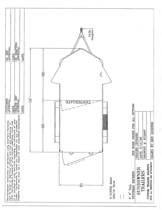 2026 Sundowner Trailers 16' STOCKMAN EXPRESS BP Stock / Stock Combo Trailer