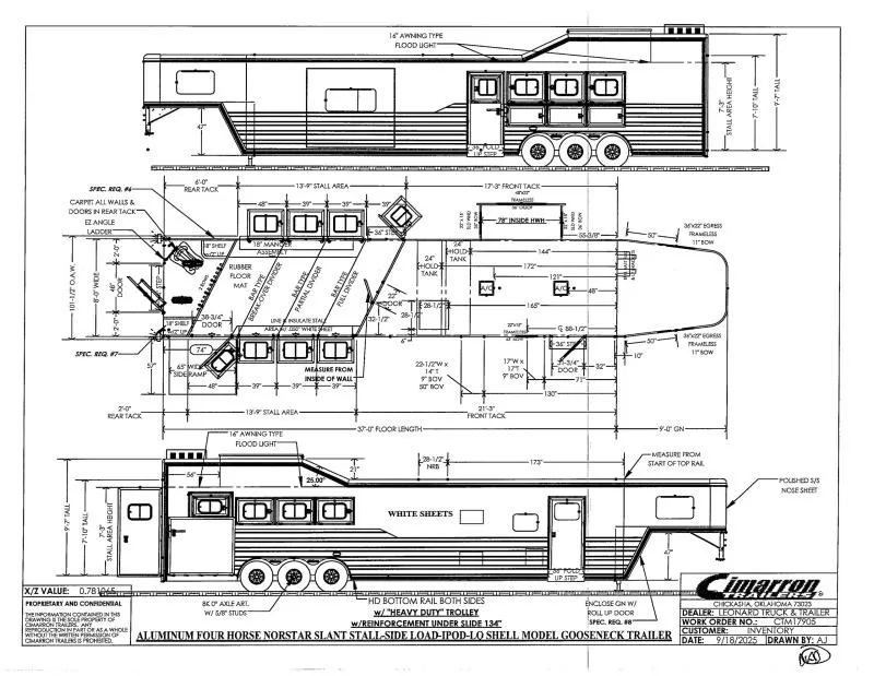 2026 Cimarron Trailers NS4G-156LQSL Horse Trailer