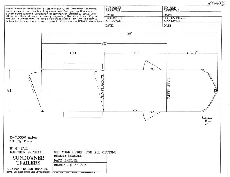 2021 20' SUNDOWNER GOOSENECK STOCK TRAILER 2021 20' SUNDOWNER GOOSENECK STOCK TRAILER