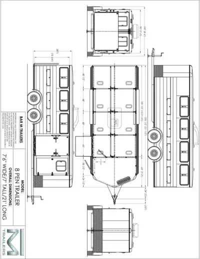 2026 Bar-M Trailers EX8 Stock / Stock Combo Trailer