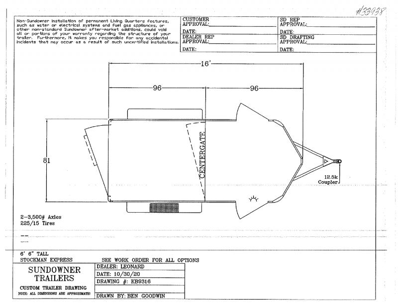 2021 16' SUNDOWNER BUMPER PULL STOCK TRAILER 2021 16' SUNDOWNER BUMPER PULL STOCK TRAILER