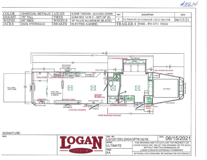 2021 LOGAN COACH 8.5'X40' GOOSENECK LIVING QUARTERS TOY HAULER WITH 20' GARAGE 2021 LOGAN COACH 8.5'X40' GOOSENECK LIVING QUARTERS TOY HAULER WITH 20' GARAGE