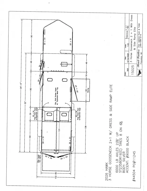 2024 Hawk Trailers 135E Horse Trailer