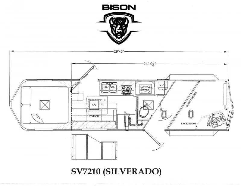 2024 Bison Trailers SV7210 Horse Trailer