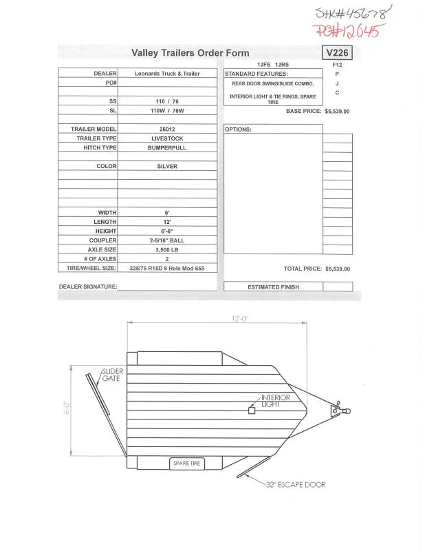 new Stock / Stock Combo Trailers Valley Trailers  for sale, in North Jackson, OH Thumbnail 2