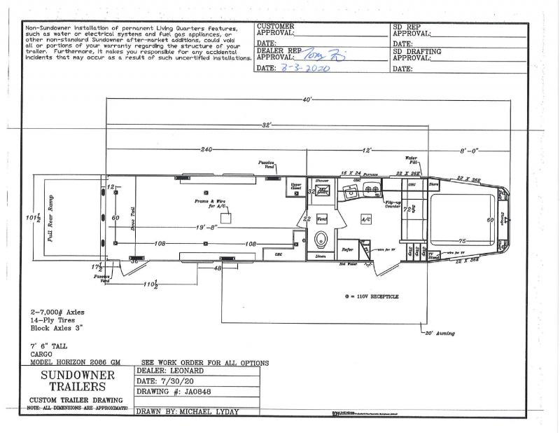 2021 SUNDOWNER 8.5X40 GOOSENECK LIVING QUARTERS TOY HAULER WITH 20' GARAGE 2021 SUNDOWNER 8.5X40 GOOSENECK LIVING QUARTERS TOY HAULER WITH 20' GARAGE