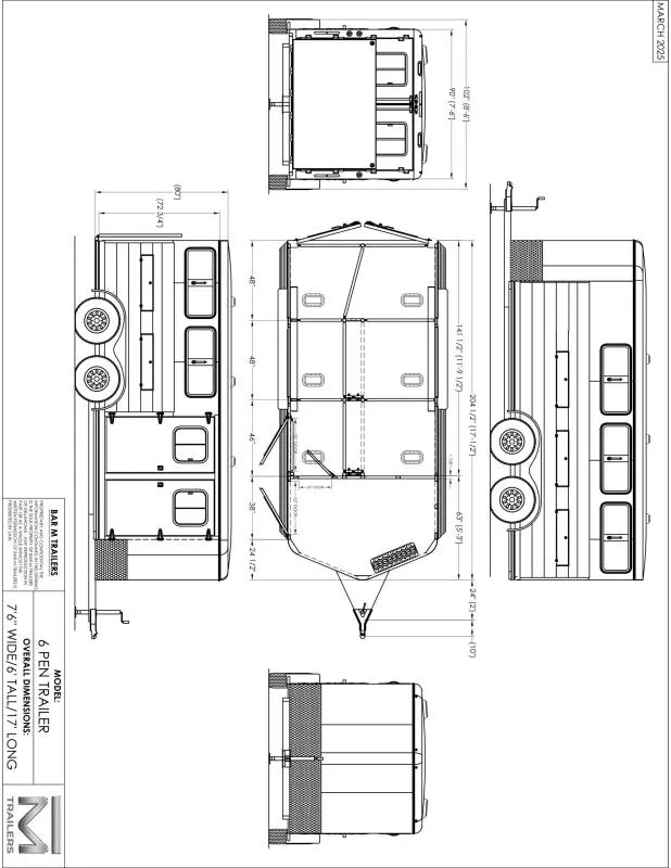 2025 Bar-M Trailers EX6 Stock / Stock Combo Trailer