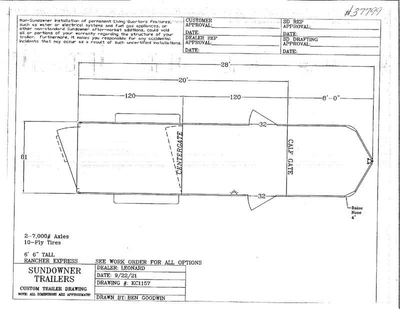 2022 New 6x20 Sundowner Rancher Gooseneck Stock Trailer 2022 New 6x20 Sundowner Rancher Gooseneck Stock Trailer