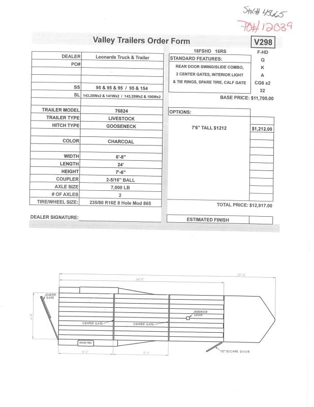 new Stock / Stock Combo Trailers Valley Trailers  for sale, in North Jackson, OH Thumbnail 2