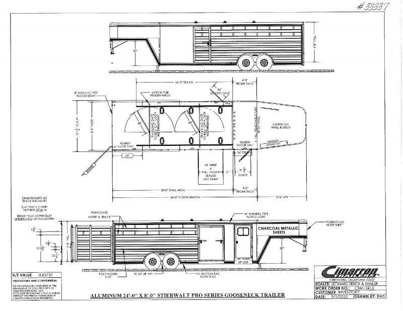 2021 8X24 CIMARRON GOOSENECK STOCK TRAILER 2021 8X24 CIMARRON GOOSENECK STOCK TRAILER