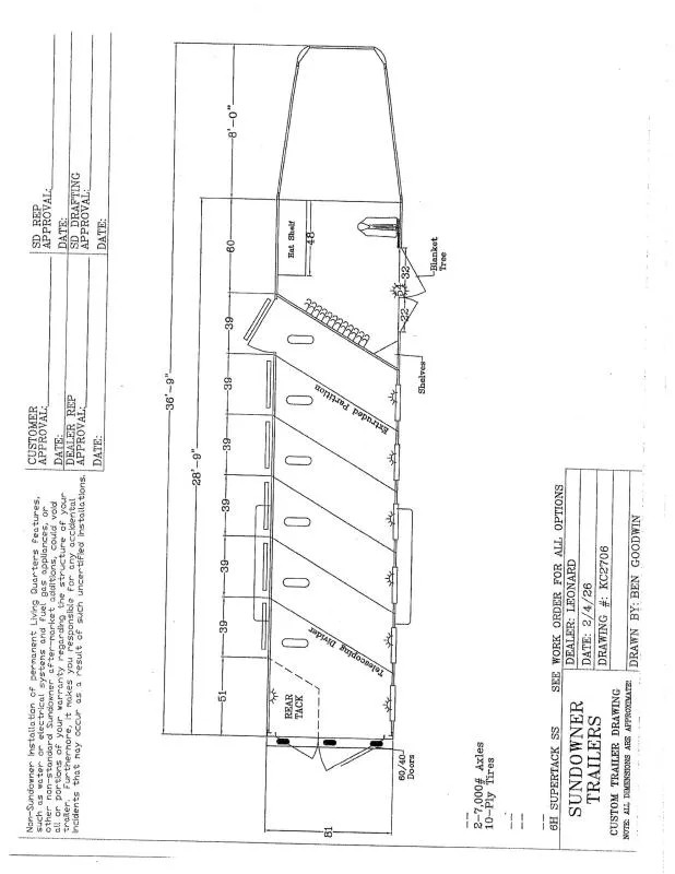 2026 Sundowner Trailers SUPERTACKSS6HGN Horse Trailer