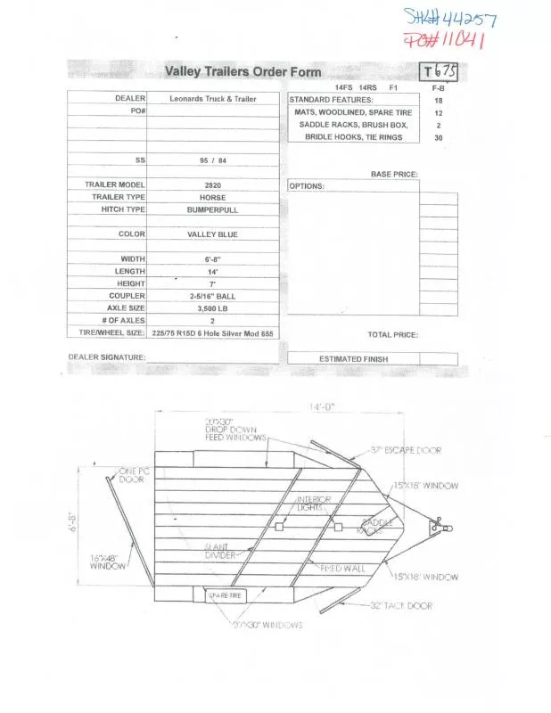 2024 Valley Trailers 2820 Horse Trailer