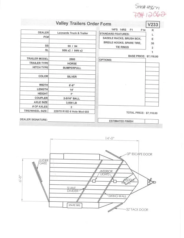 new Horse Trailers Valley Trailers  for sale, in North Jackson, OH Thumbnail 2