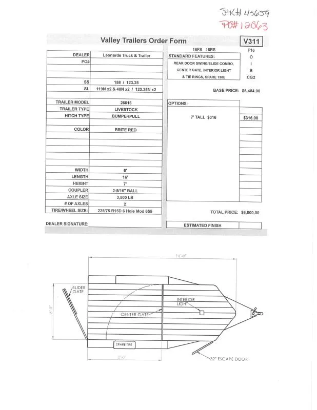 new Stock / Stock Combo Trailers Valley Trailers  for sale, in North Jackson, OH Thumbnail 2