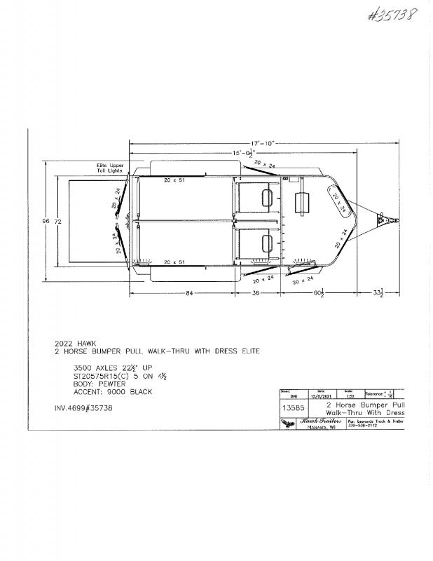 2022 NEW 2 HORSE HAWK ELITE BUMPER PULL HORSE TRAILER WITH 5' DRESS 2022 NEW 2 HORSE HAWK ELITE BUMPER PULL HORSE TRAILER WITH 5' DRESS