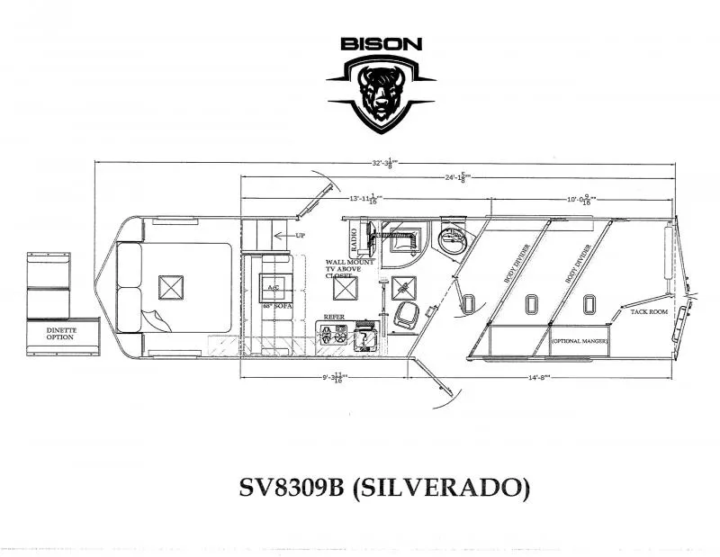 2024 Bison Trailers SV8309B Horse Trailer