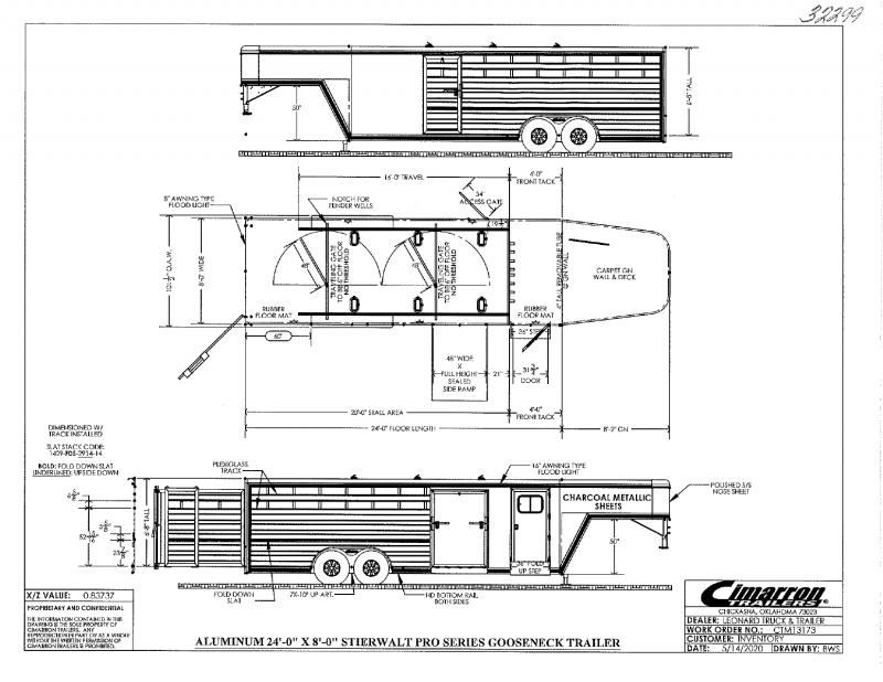 2021 8X24 CIMARRON GOOSENECK STOCK TRAILER 2021 8X24 CIMARRON GOOSENECK STOCK TRAILER
