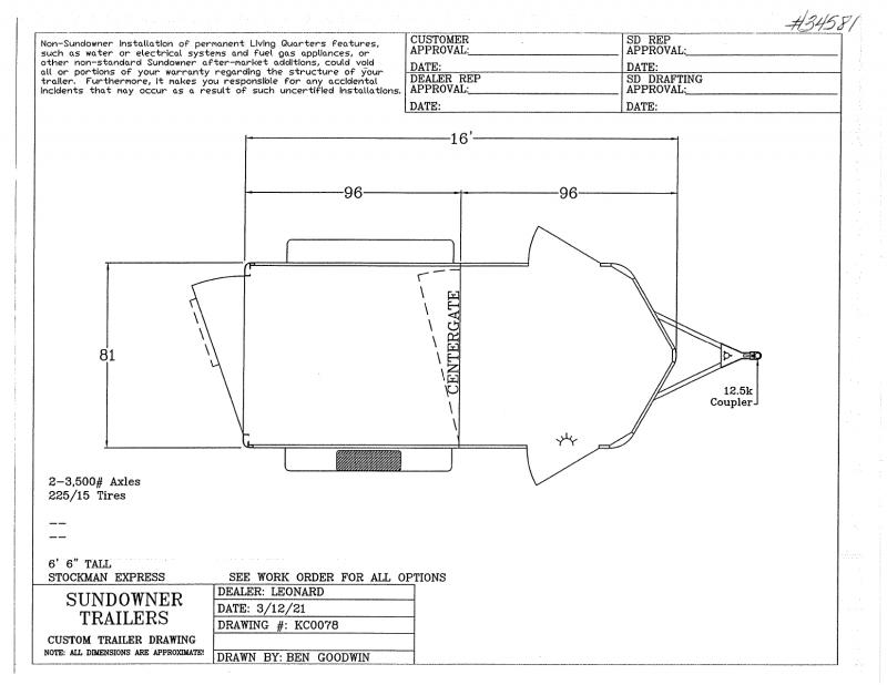 2021 16' SUNDOWNER BUMPER PULL STOCK TRAILER 2021 16' SUNDOWNER BUMPER PULL STOCK TRAILER