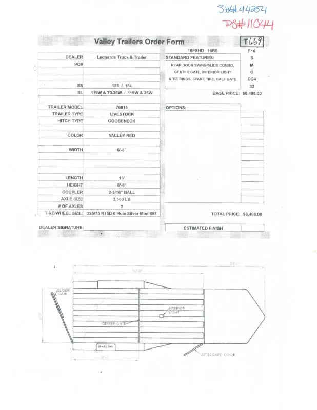 new Stock / Stock Combo Trailers Valley Trailers  for sale, in North Jackson, OH Thumbnail 2