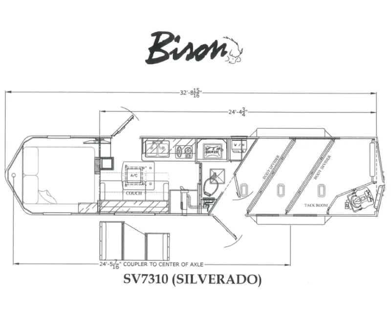 2025 Bison Trailers SV7310 Horse Trailer
