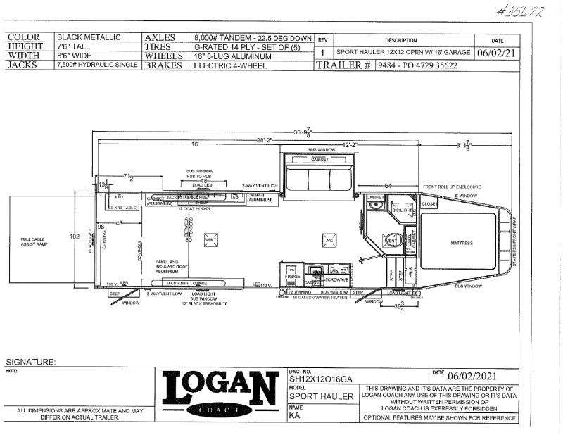 2021 LOGAN COACH 28' GOOSENECK OPEN CONCEPT LIVING QUARTERS TOY HAULER 2021 LOGAN COACH 28' GOOSENECK OPEN CONCEPT LIVING QUARTERS TOY HAULER