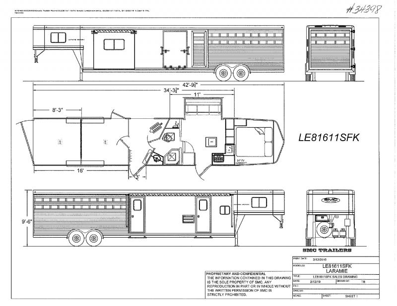 2022 34' SMC GOOSENECK WITH LIVING QUARTERS STOCK TRAILER 2022 34' SMC GOOSENECK WITH LIVING QUARTERS STOCK TRAILER