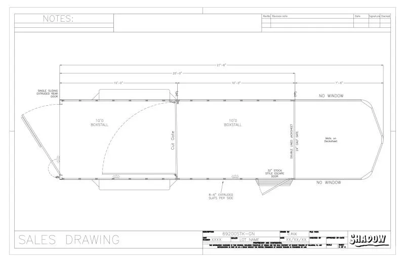 2026 Shadow Trailers 69200STK-GN Stock / Stock Combo Trailer