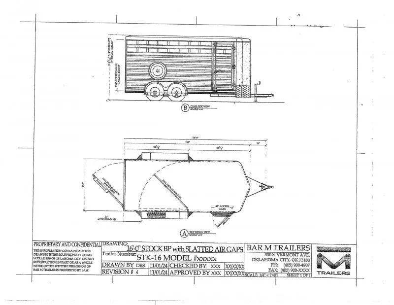 2025 Bar-M Trailers STK-16 Stock / Stock Combo Trailer