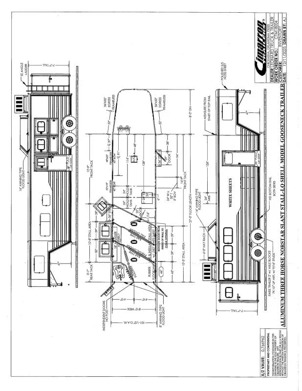 2027 Cimarron Trailers NS3G-129 Horse Trailer