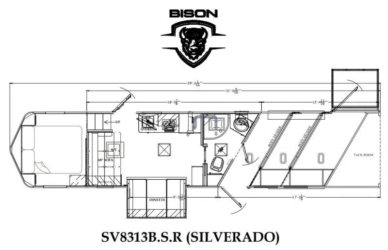 2026 Bison Trailers SV8313BS Horse Trailer