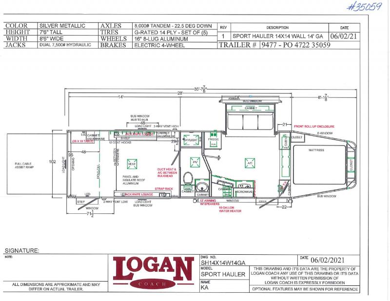 2021 LOGAN COACH 8.5'X36' GOOSENECK LIVING QUARTERS TOY HAULER WITH 14' GARAGE 2021 LOGAN COACH 8.5'X36' GOOSENECK LIVING QUARTERS TOY HAULER WITH 14' GARAGE