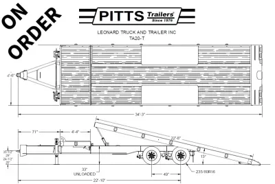 2027 Pitts TA20-T Equipment Trailer