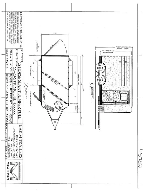 2026 Bar-M Trailers SS-20-STK Horse Trailer