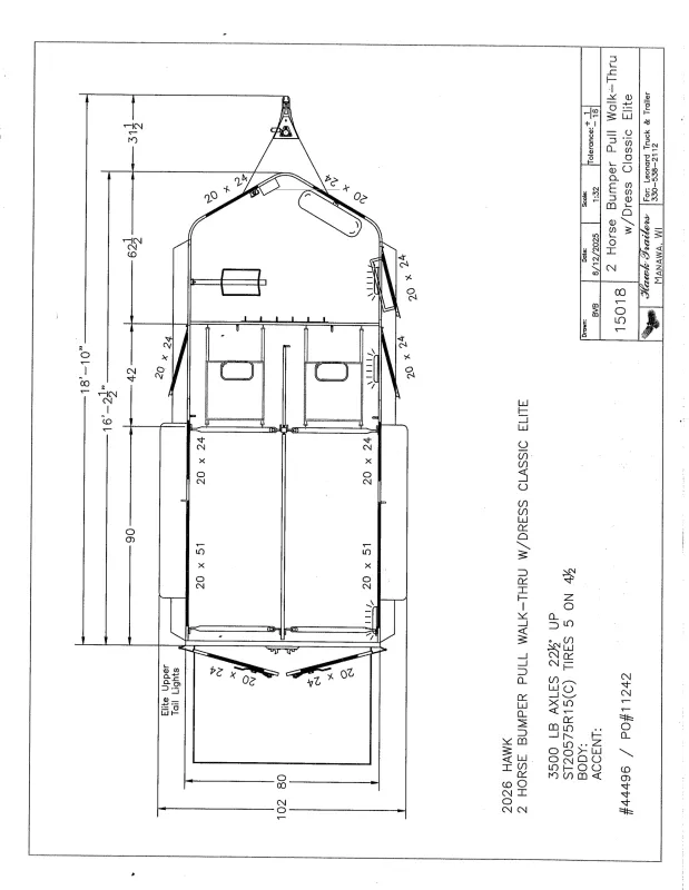 new Horse Trailers Hawk Trailers  for sale, in North Jackson, OH Thumbnail 20