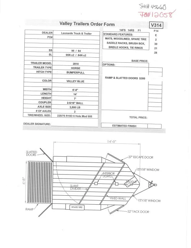 2026 Valley Trailers 2810 Horse Trailer