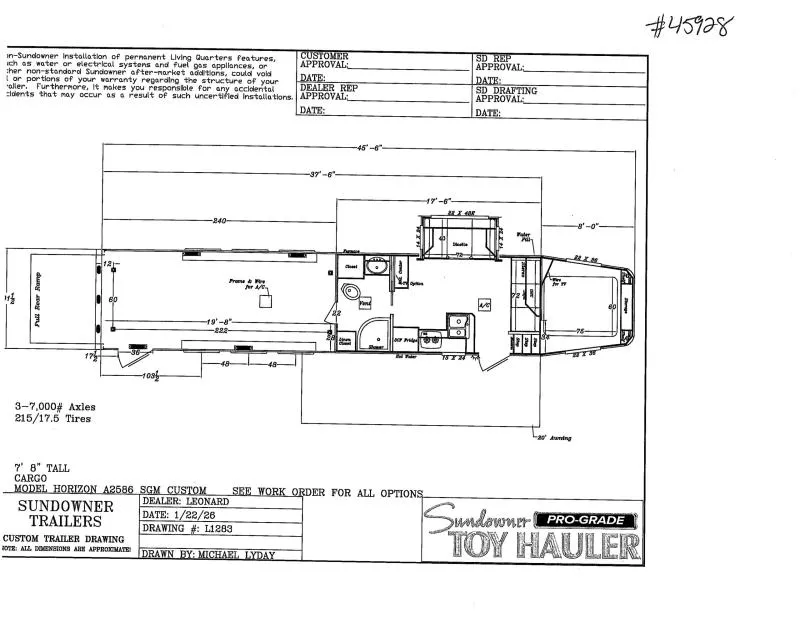 2027 Sundowner Trailers 2586SGM Toy Hauler