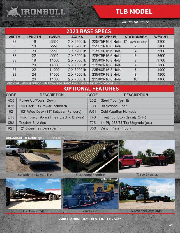 2023 Iron Bull TLB14 83x20 Car / Racing Trailer Ouachita Trailer