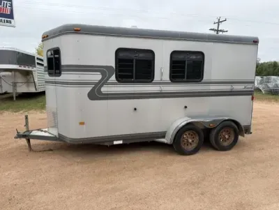 2001 Hawk Trailers 2 Horse Slant