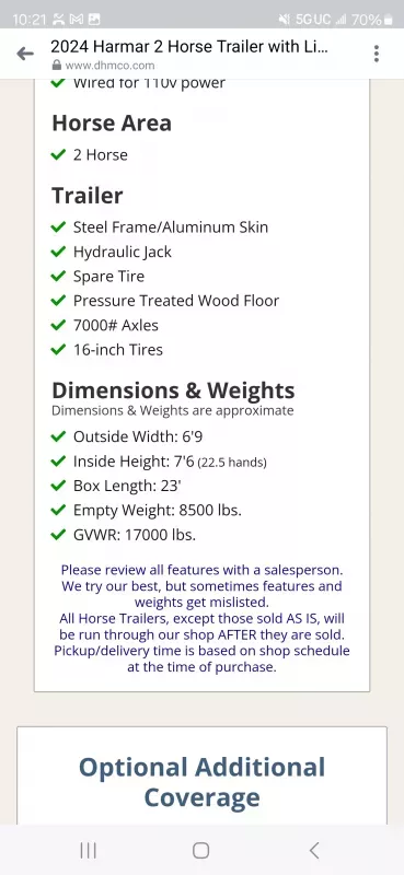 new Horse Trailers Harmar  for sale, in Puxico, MO Thumbnail 2