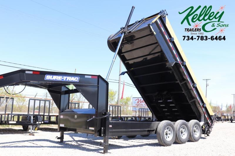 2021 Sure-Trac 82INx16 21K Low Pro Telescopic Gooseneck Dump Trailer 2021 Sure-Trac 82INx16 21K Low Pro Telescopic Gooseneck Dump Trailer