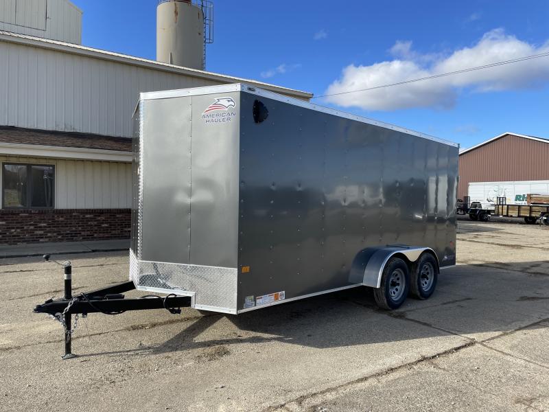American Hauler 7x16 V-Nose Ramp Enclosed Cargo Trailer Charcoal American Hauler 7x16 V-Nose Ramp Enclosed Cargo Trailer Charcoal