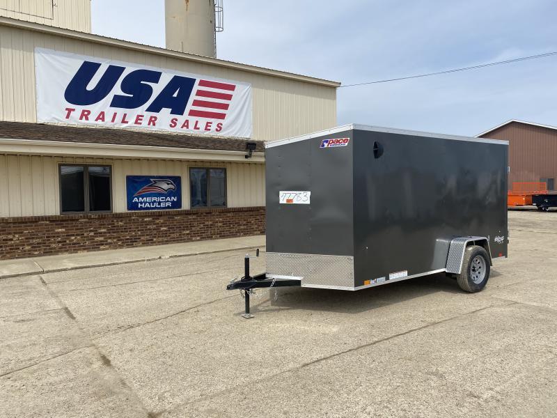 Pace American 6x12 V-Nose Ramp Door Charcoal Enclosed Cargo Trailer Pace American 6x12 V-Nose Ramp Door Charcoal Enclosed Cargo Trailer