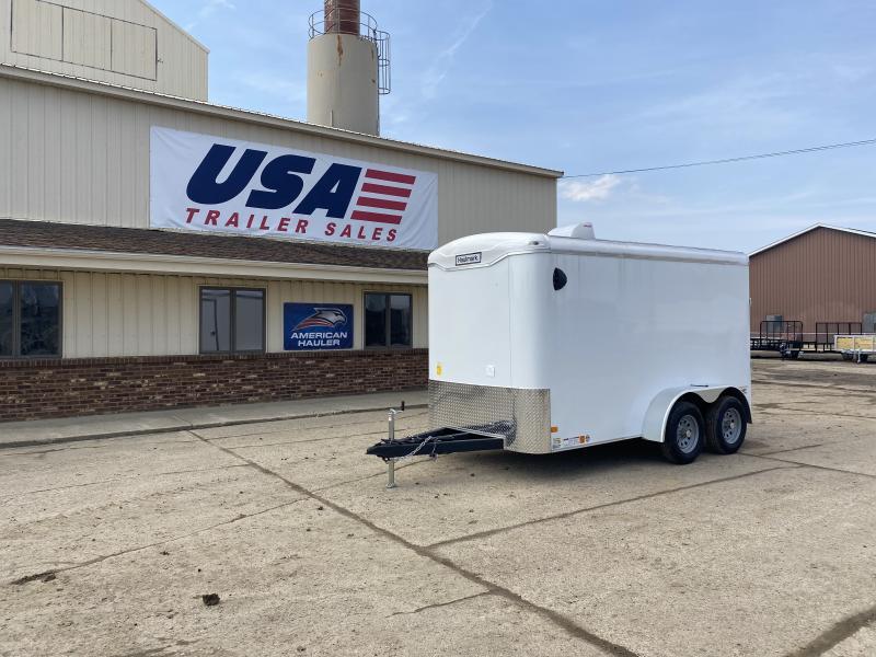 Haulmark 6x12 Barn Door White Enclosed Cargo Trailer w/ Side Awning