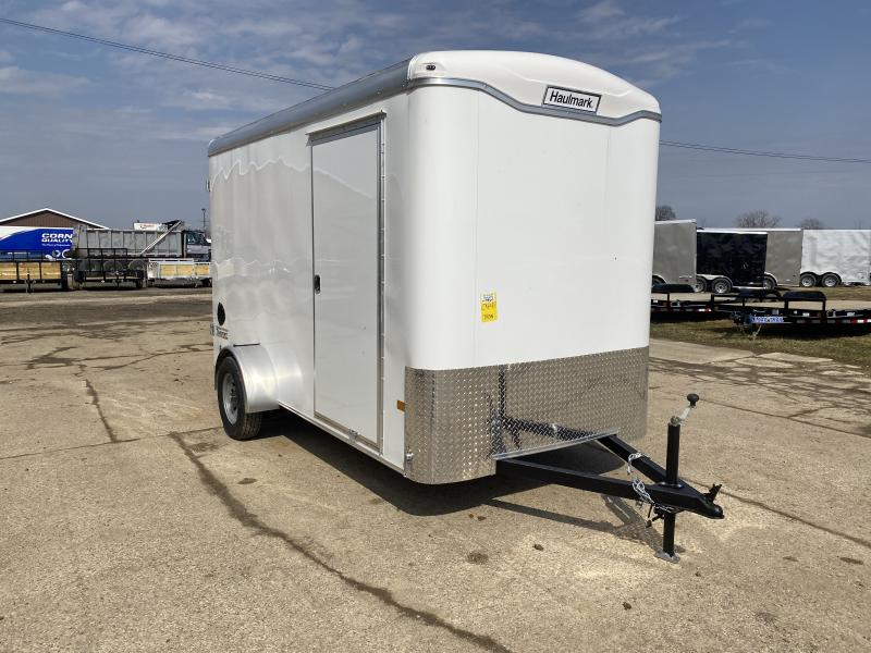 Haulmark 6x12 Barn Door White Enclosed Cargo Trailer w/ Side Awning