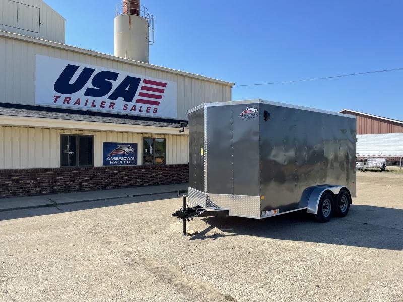 American Hauler 7x14 V-Nose Ramp Enclosed Cargo Trailer Charcoal w/7ft Interior American Hauler 7x14 V-Nose Ramp Enclosed Cargo Trailer Charcoal w/7ft Interior