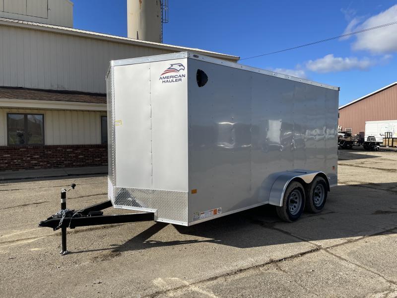 American Hauler 7x14 V-Nose Ramp Enclosed Cargo Trailer Silver American Hauler 7x14 V-Nose Ramp Enclosed Cargo Trailer Silver