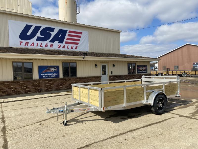 H and H Trailer 76x12 Aluminum Wood Side Utility Trailer