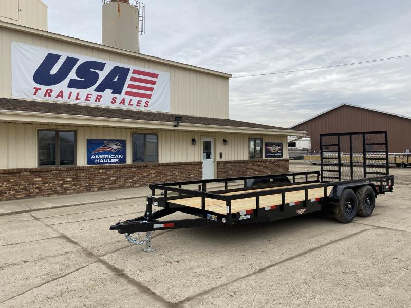 H and H Trailer 82x20 Heavy Rail Side Landscape Trailer 10K Tandem H and H Trailer 82x20 Heavy Rail Side Landscape Trailer 10K Tandem
