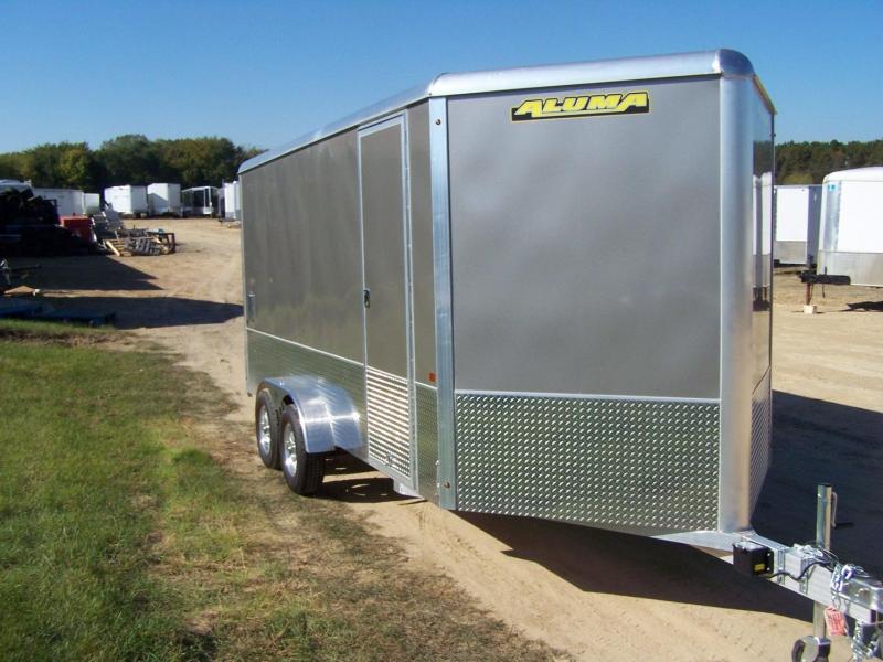 2021 Aluma AE716TAM Enclosed Cargo Trailer - RED 2021 Aluma AE716TAM Enclosed Cargo Trailer - RED